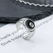 Billiard Number 8 Opening Adjustable Ring