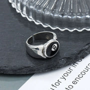 Billiard Number 8 Opening Adjustable Ring